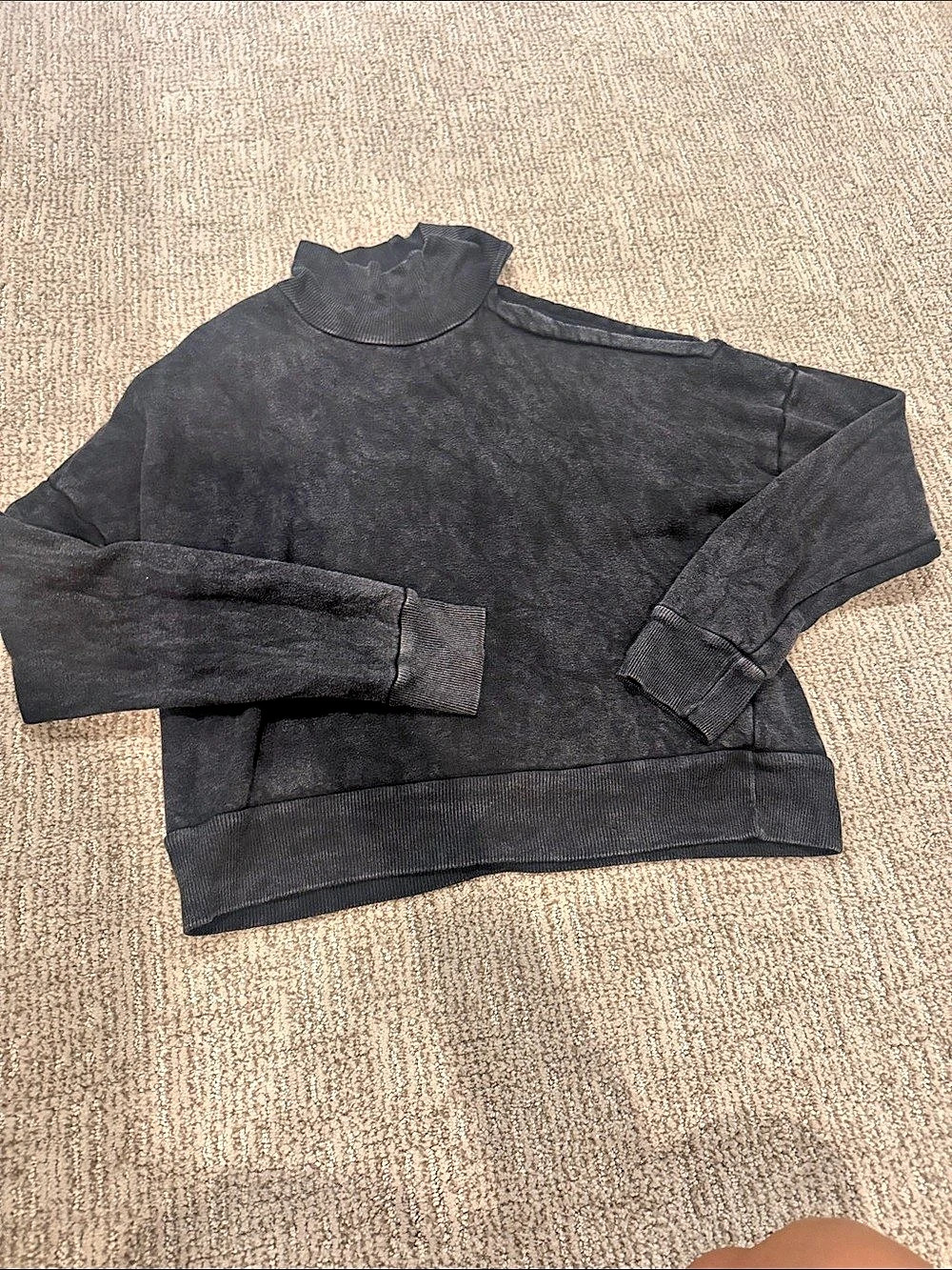 Remade Black Mock Neck Sweatshirt